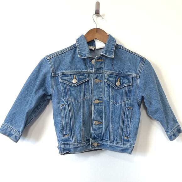 Vintage Disney Store Embroidered Denim Jacket Kids XS Y2K Mickey Minnie Goofy - Picture 2 of 12